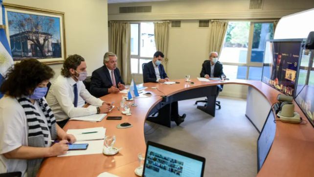 El presidente realizó la conferencia en la residencia de Olivos.