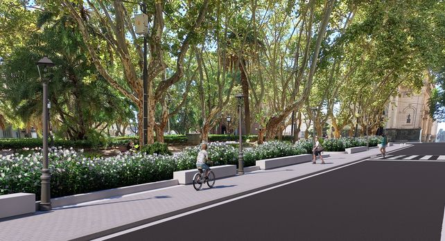 La remodelación de la histórica Plaza 25 de Mayo jerarquizará las sendas peatonales, y tendrá nuevos canteros además de mejores accesos a la peatonal Córdoba y al Pasaje Juramento.