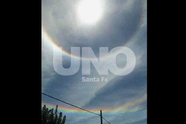 Un halo solar sorprendió a propios y extraños en la mañana santafesina