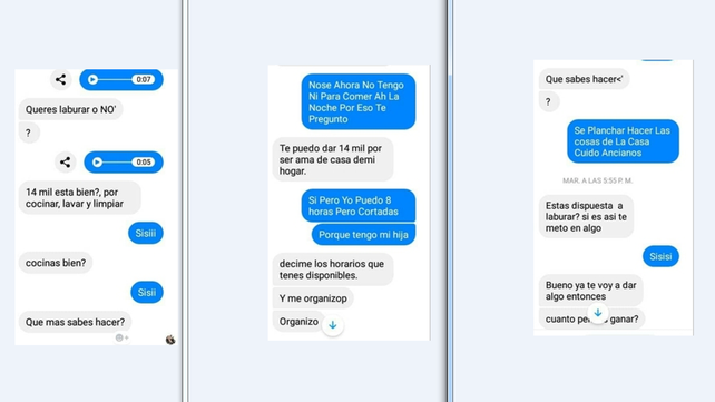 La oferta.&nbsp; La charla por el chat de Facebook