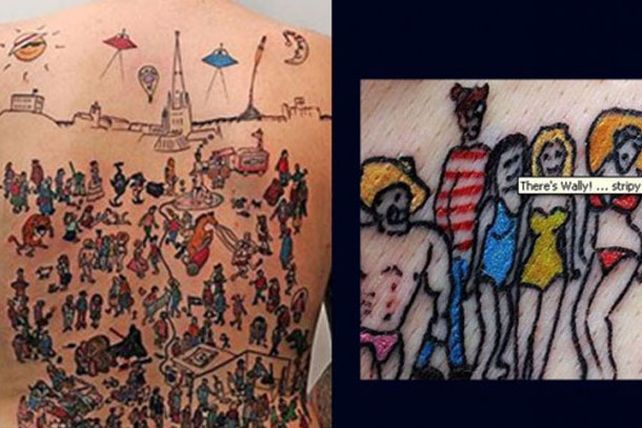 ¿Dónde está wally?, en la espalda