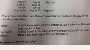 La respuesta al problema ¿Cuándo es el cumpleaños de Cheryl?