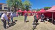 El campamento de los bomberos santafesinos en Villa Gesell. 