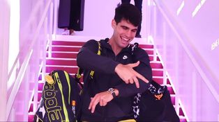 Carlos Alcaraz metió una bailecito tras ganar el partido que lo metió en semifinales.