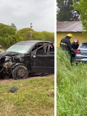 Crespo: violento choque en Ruta 12, tres personas resultaron heridas 