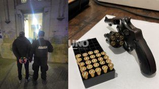 Cayó preso por amenazas y lesiones contra su pareja de 20 años: le secuestraron un revólver cargado