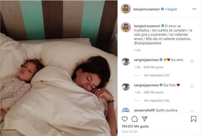 Benjamín Vicuña saludó a la China con las mismas palabras que usaba para Pampita