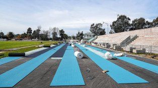 Santa Fe instala el sintético de la mejor pista de atletismo del país a la espera de los Juegos Suramericanos