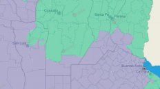 Mapa con el color violeta que advierte sobre la ola de calor en Rosario. Captura de pantalla tomada el lunes 25 de enero a las 15:00 Mapa con el color violeta que advierte sobre la ola de calor en Rosario. Captura de pantalla tomada el lunes 25 de enero a las 15:00
