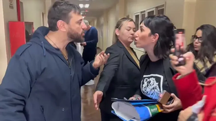 Grabois y Gianni en los pasillos de Comodoro Py.