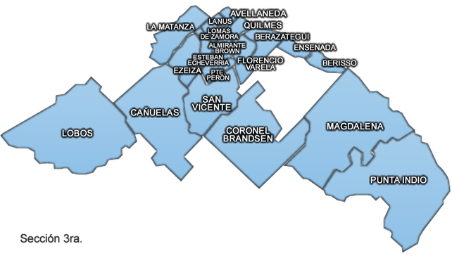 &nbsp;Localidades que integran la tercera sección electoral