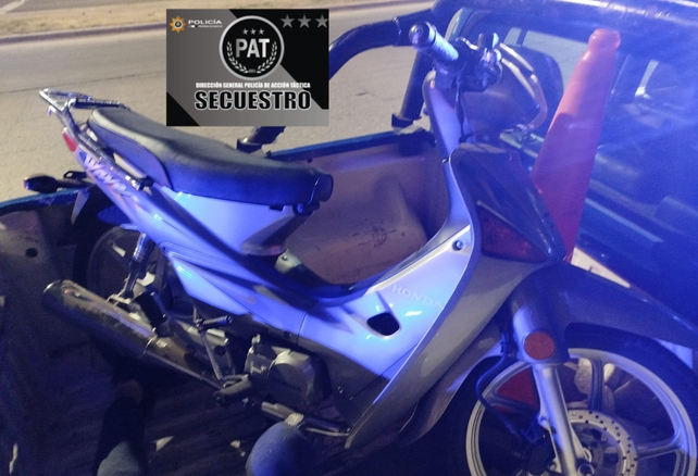 La moto comprada con dólares falsos en Roldán.&nbsp;