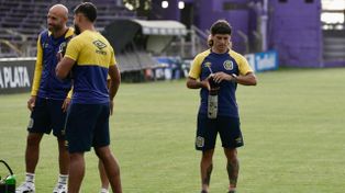 Quintana, Mallo, que saludó a los locales, y Malcorra en el Luis Franzini.&nbsp;