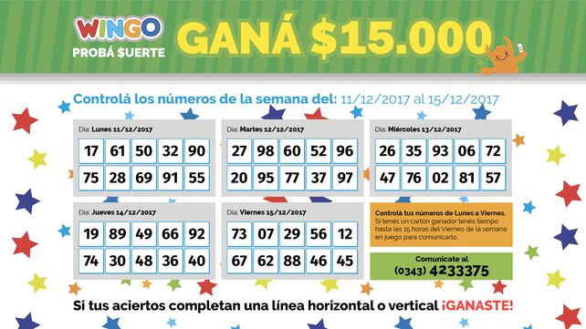 Consultá los números del Wingo