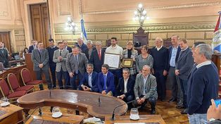 El delantero Lucas Alario, exColón, fue reconocido este jueves en la Legislatura santafesina.