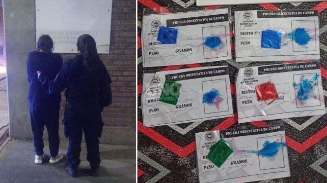 La mujer detenida junto a la droga secuestrada&nbsp;