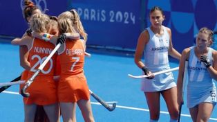 El festejo de uno de los goles de Países Bajos en el triunfo ante Las Leonas.