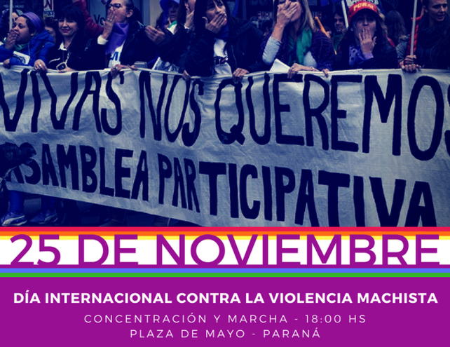 Este sábado en Paraná se marchará contra la violencia hacia la mujer