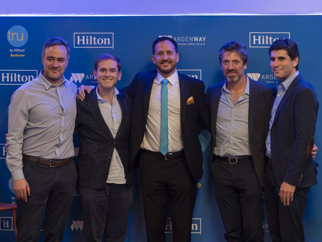 Ayer en la presentación en el Hilton de Buenos Aires los empresarios: Facundo Lozada, Juan Corvinos, el rosarino Lisandro Cristiá, Andrés Hillar y Pablo Maturana.