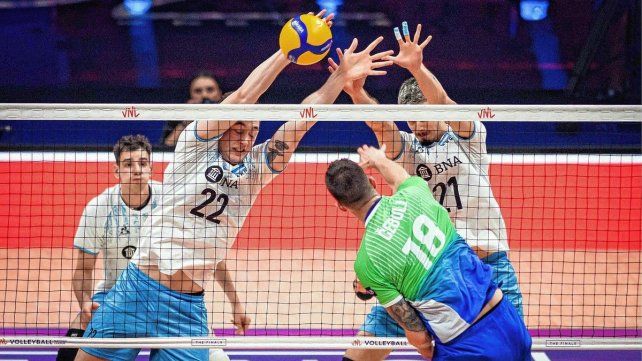 Argentina batalló pero cayó ante Eslovenia en la VNL.