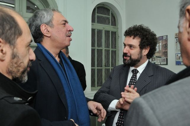 Confraternidad. Omar Abboud (segundo izq.) y Claudio Epelman.