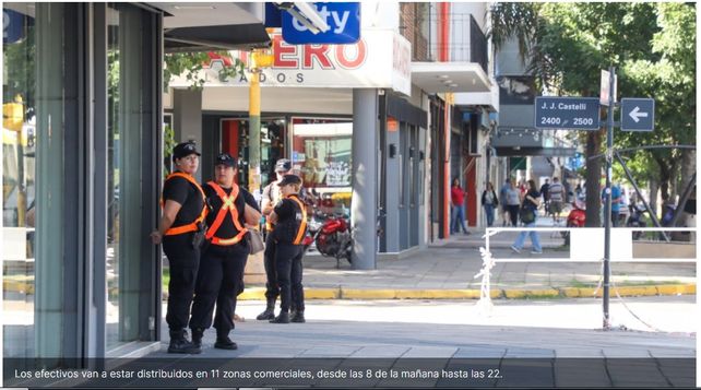 Compras de fin de año: refuerzan la seguridad en las principales arterias comerciales de la ciudad de Santa Fe