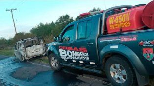 Cerca del acceso a Ibicuy, un vehículo utilitario se incendió en plena Autovía 12.&nbsp;