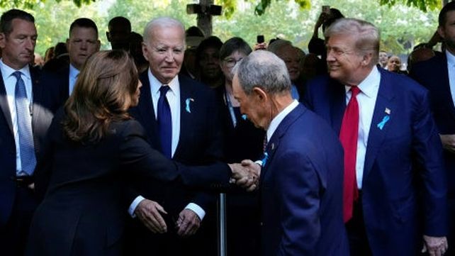 Biden, Harris y Trump juntos en el acto por el 11-S en Nueva York y tras el debate presidencial
