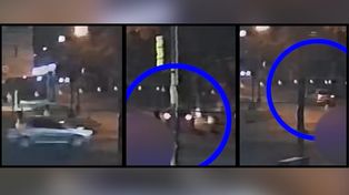 La secuencia del tremendo impacto y fuga del automovilista.