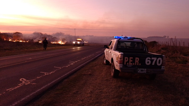 Incendio en la Ruta Provincial N° 11