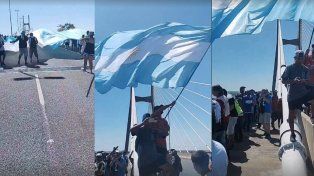 Cortaron el puente Victoria-Rosario con un Banderazo por la Soberanía