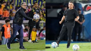 Ariel Holan y Marcelo Gallardo, dos técnicos que privilegian en buen trato del balón. el sábado se cruzan en el Monumental.