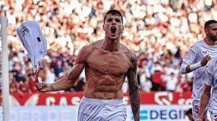 Sevilla ganó con goles de Ocampos y Lamela.