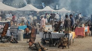 El concurso de asado a la estaca. Una de las atracciones en el Parque Nacional a la Bandera.&nbsp;
