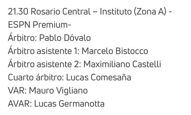 El árbitro de la polémica de la semana fue designado para el partido de Central