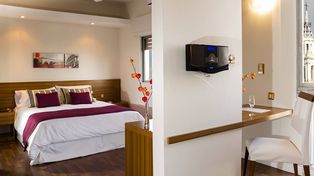 Una habitaci&oacute;n del Gran Hotel Paran&aacute; espera por los hu&eacute;spedes.&nbsp; 