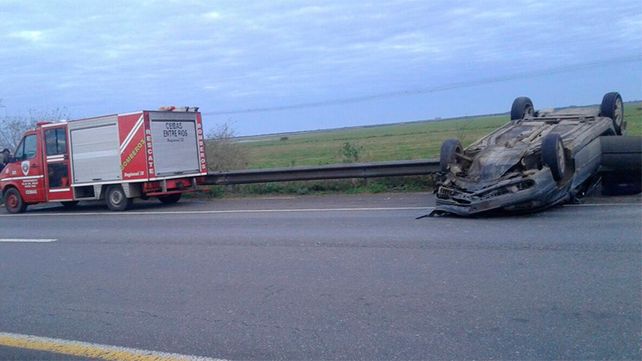 Chocaron un ternero muerto en plena ruta 14