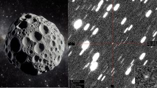 Las agencias espaciales informaron que la probabilidad de choque del Asteroide 2024 YR4 en 2032 subió un 2,3%. (Imagen del&nbsp; generada por IA) y el cálculo de agencias espaciales.&nbsp;