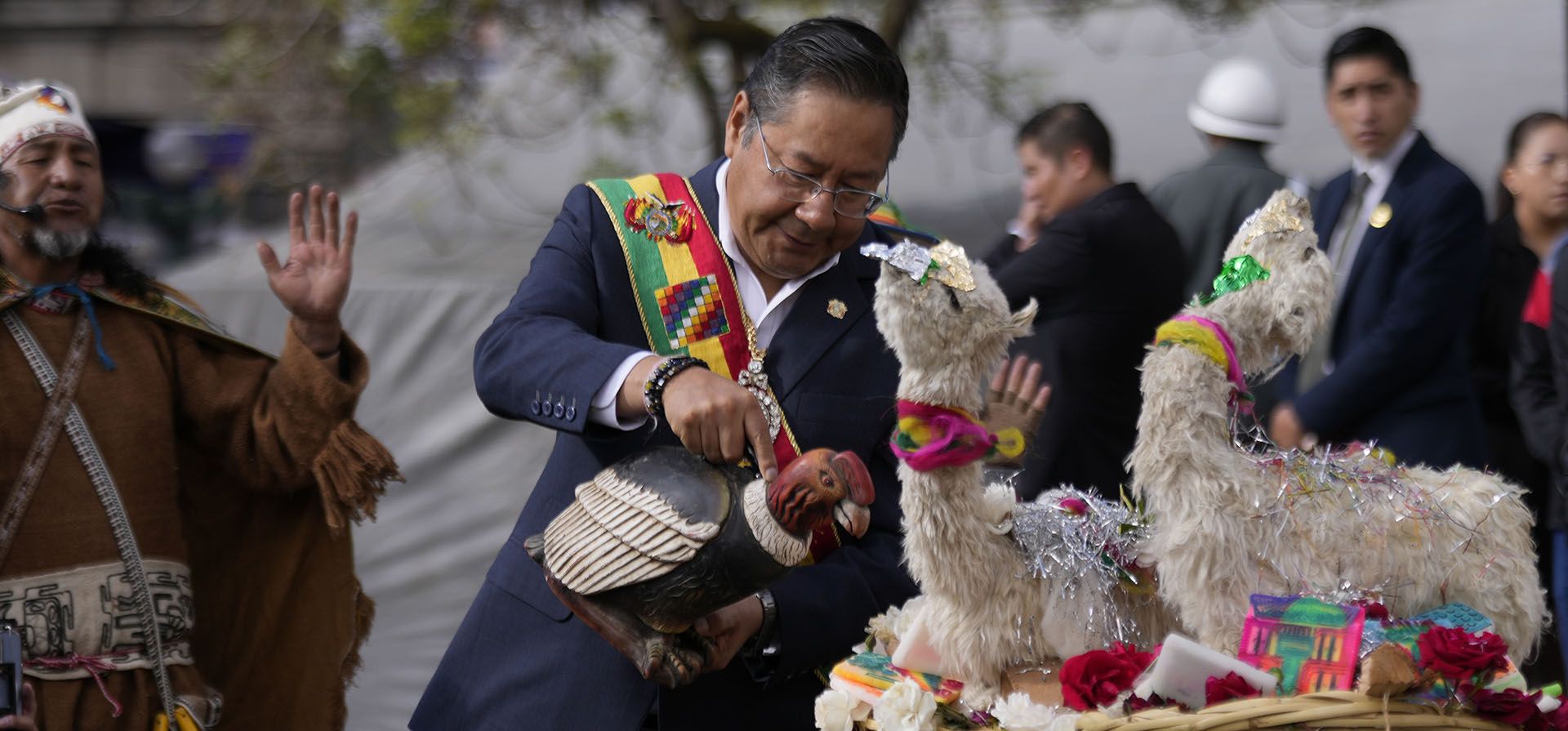 El presidente boliviano Luis Arce participa en un ritual en honor a la El presidente boliviano Luis Arce participa en un ritual en honor a la