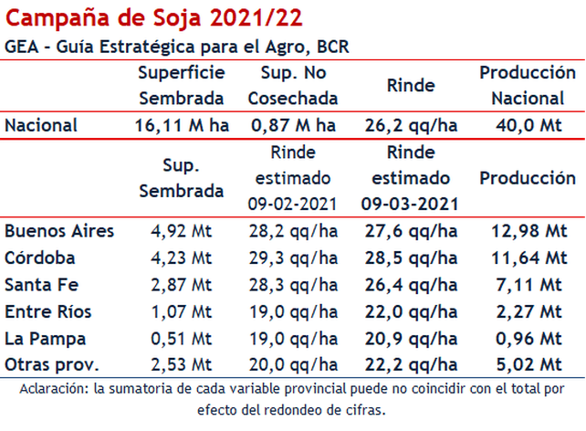 Las lluvias salvaron a la soja y la Bolsa de Rosario estima 40 millones de toneladas