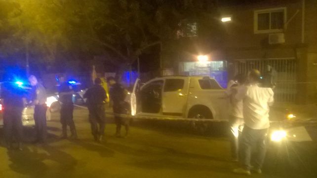 La camioneta de DAmico luego del ataque del que se salvó de casualidad.