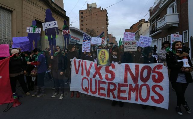 Marcha en contra de la violencia de género en Paraná. (Archivo)