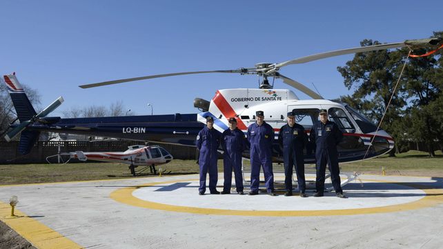Scabuzzo y el resto de la Brigada durante la inauguración del helipuerto de la UR II&nbsp;