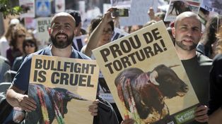 Miles de activistas marcharon en Madrid contra las corridas de toros