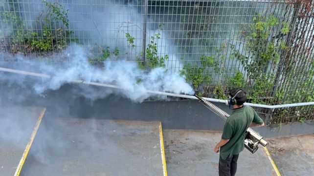 Refuerzan los operativos de fumigación en el parque Independencia en la previa del clásico
