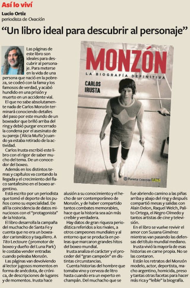 El libro de Carlos Monzón llegó a Mendoza
