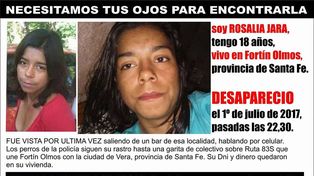 Buscamos a Rosalía Jara, la página de Facebook para poder encontrar a la joven