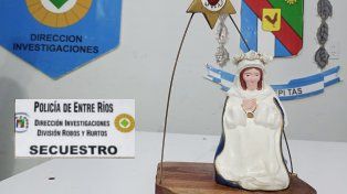 La Policía recuperó la imagen de la Virgen del Cerro que había sido sustraída de la Iglesia Santo Domingo Savio. El hurto se produjo en Paraná&nbsp;