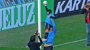 Elías López disfrutó el gol que convirtió el gol en la cancha de Belgrano.