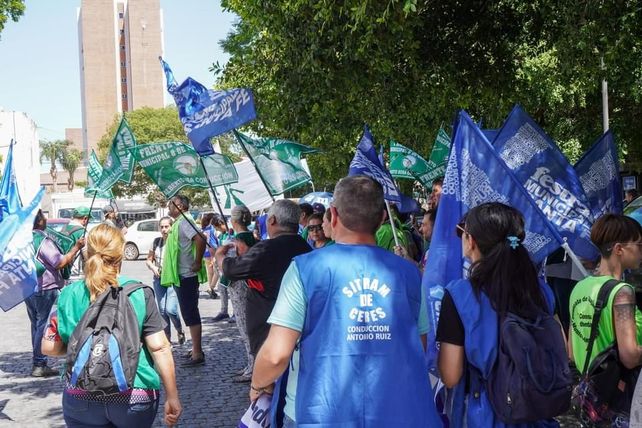 Marcha. Trabajadores y representantes sindicales